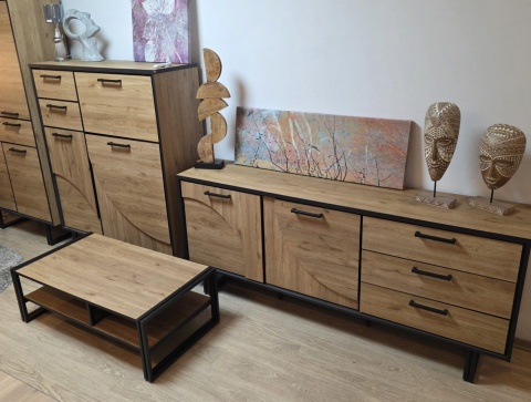 (R/K) Wysoka komoda H&H Avalon/ Avalox natural VINTAGE OAK