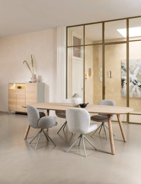 Stół Jadalniany NIORA 240x115 cm - Dąb Naturalny Fornir Nogi Dąb