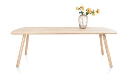 Stół do jadalni NIORA 240x100 cm, blat fornir dębowy naturalny, nogi lite drewno dębowe