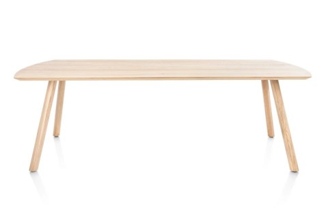 Stół do jadalni NIORA 240x100 cm, blat fornir dębowy naturalny, nogi lite drewno dębowe