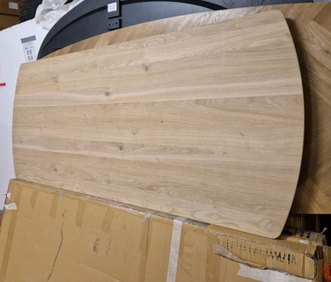 Stół do jadalni NIORA 240x100 cm, blat fornir dębowy naturalny, nogi lite drewno dębowe