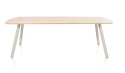 Stół do jadalni NIORA 240x100 cm, blat fornir dębowy naturalny, nogi metalowe Silk Grey