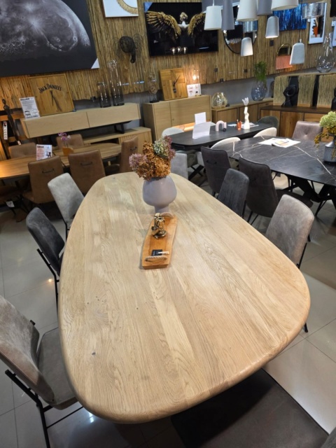 Stół Xooon Arawood | Trenton 270 x 120 cm natural lity bielony dąb