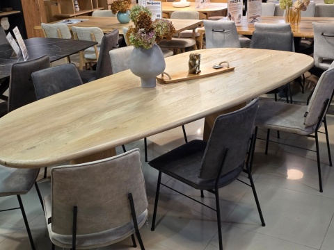 Stół Xooon Arawood | Trenton 270 x 120 cm natural lity bielony dąb