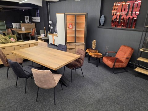 [T#2, od ręki] Stół Henders& Hazel Metalox centralna noga pająk 190+ 50 x 100 cm