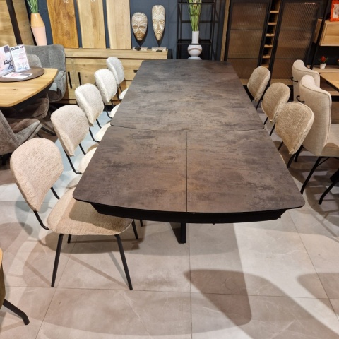 [T, od ręki DEFEKT#2] Największy stół rozkładany Pavalon 200-278x100 cm na centralnej nodze, blat Primo (HPL), kolor antracyt