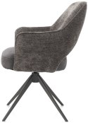 [na zamówienie] Happy@Home Fotel Jadalniany Obrotowy Brad (Antracyt, Mikrofibra Calabria & Szenila Enzo)
