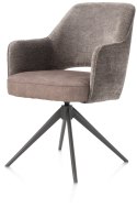 [na zamówienie] Happy@Home Fotel Jadalniany Obrotowy Brad (Lava/Szaro-Brązowy, Mikrofibra Calabria & Szenila Enzo)