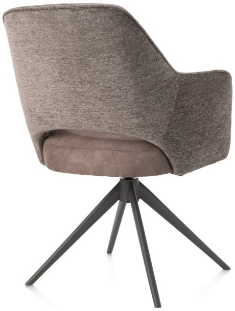 [na zamówienie] Happy@Home Fotel Jadalniany Obrotowy Brad (Lava/Szaro-Brązowy, Mikrofibra Calabria & Szenila Enzo)