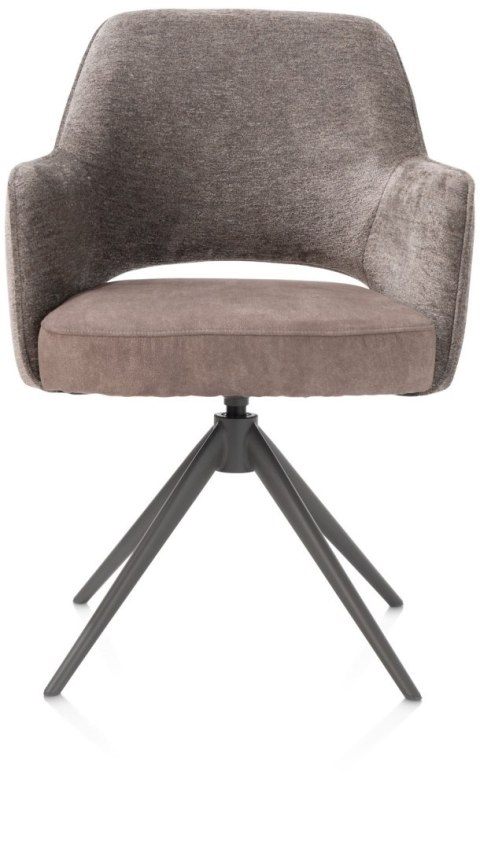 [na zamówienie] Happy@Home Fotel Jadalniany Obrotowy Brad (Lava/Szaro-Brązowy, Mikrofibra Calabria & Szenila Enzo)