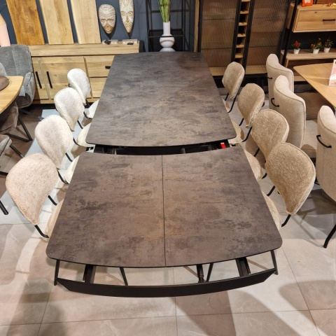 [na zamówienie] Największy stół rozkładany Pavalon 200-278x100 cm na centralnej nodze, blat Primo Laminato (HPL), kolor antracyt