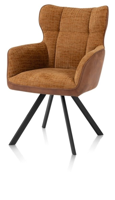 [na zamówienie]Krzesło Jadalniane Obrotowe Joah Habufa (4 Nóżki, Tapicerka Mikrofibra Calabria Copper/Szenila Enzo)