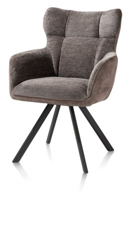 [na zamówienie]Krzesło Jadalniane Obrotowe Joah Habufa (4 Nóżki, Tapicerka Mikrofibra Calabria Lava/Szenila Enzo)