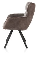 [na zamówienie]Krzesło Jadalniane Obrotowe Joah Habufa (4 Nóżki, Tapicerka Mikrofibra Calabria Lava/Szenila Enzo)