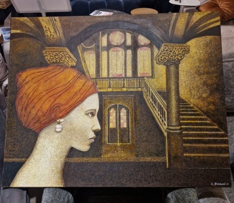 Duży obraz "Strażniczka Wspomnień" S. Biedroń 100x80 cm