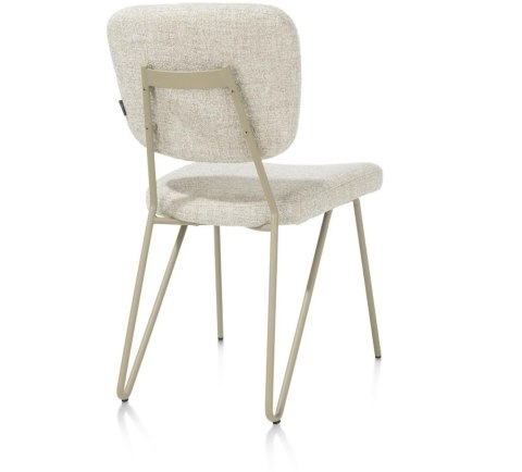 Krzesło do Jadalni JUNE, Tkanina Pluszowa Bouclé Luton, Nogi Metalowe Szarozielone - Henders & Hazel