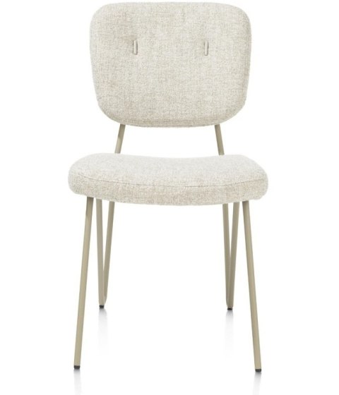 Krzesło do Jadalni JUNE, Tkanina Pluszowa Bouclé Luton, Nogi Metalowe Szarozielone - Henders & Hazel