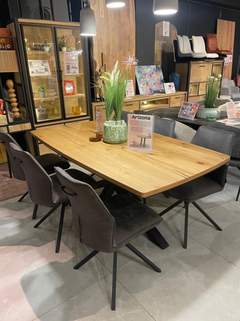 Krzesło obrotowe do jadalni Xooon FRANKY, tapicerowane tkaniną Taurus i miksem skóry w kolorze złamanej czerni (Off-Black)