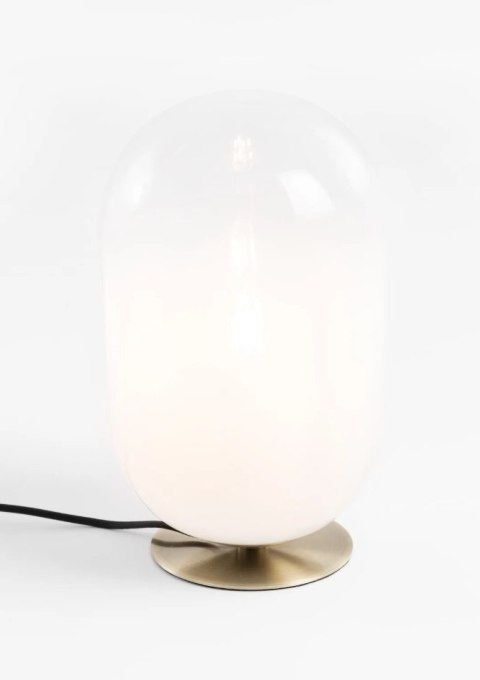 Lampa Stołowa MILKY, Szklana Kula z Efektem Gradientu, Podstawa Złota - Coco Maison (53226-WIT)