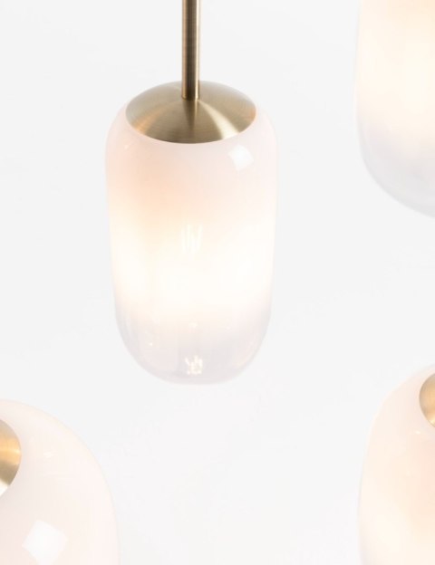 Lampa Wisząca MILKY 5-punktowa, Szklane Kule z Gradientem, Złota - Coco Maison (53223-WIT)