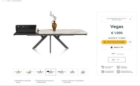 [M, Defekt #1] Stół Henders& Hazel Vegas 200+ 80 x 100 cm ceramika na szkle hartowanym