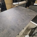 [M, od ręki DEFEKT#2] Największy stół rozkładany Pavalon 200-278x100 cm na centralnej nodze, blat Primo (HPL), kolor antracyt