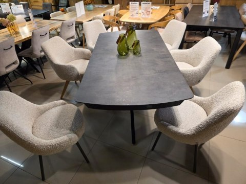 [M, od ręki DEFEKT#2] Największy stół rozkładany Pavalon 200-278x100 cm na centralnej nodze, blat Primo (HPL), kolor antracyt