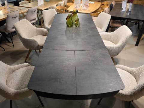 [M, od ręki DEFEKT#2] Największy stół rozkładany Pavalon 200-278x100 cm na centralnej nodze, blat Primo (HPL), kolor antracyt