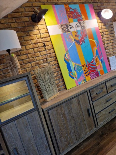 Obraz Akrylowy na Płótnie "Ikona Pop-Artu" - Fragmentaryczny Portret 120x140 cm