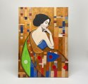 Obraz Ręcznie Malowany "Złota Muza" - Inspirowany Klimtem 100x140 cm