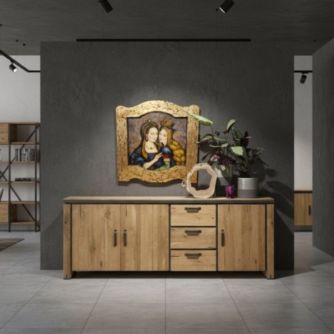 Obraz "Tajemnica Dwóch Koron" w unikatowej, ręcznie złoconej ramie z drewna