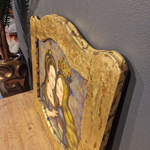 Obraz "Tajemnica Dwóch Koron" w unikatowej, ręcznie złoconej ramie z drewna