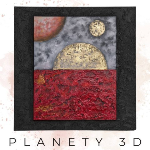 Obraz na Sklejce "Planety 3D" 120x120 cm - Autorska Technika Fakturowa