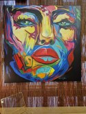 Obraz Akrylowy na Płótnie "Barwne Oblicze" – Ekspresyjny Portret 120x110 cm