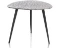 Stolik Boczny/Pomocniczy DORVAL, Metalowy Srebrny, Blat Teksturowany - Henders & Hazel (1671861)