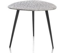 Stolik Boczny/Pomocniczy DORVAL, Metalowy Srebrny, Blat Teksturowany - Henders & Hazel (1671861)