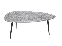 Stolik Kawowy DORVAL, Kształt Organiczny 105x82 cm, Blat Antique Silver, Nogi Czarne - Henders & Hazel