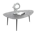 Stolik Kawowy DORVAL, Kształt Organiczny 105x82 cm, Blat Antique Silver, Nogi Czarne - Henders & Hazel