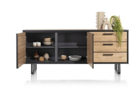 (T, defekt) Komoda H&H AVALON/ Avalox 200 cm natural LED VINTAGE OAK