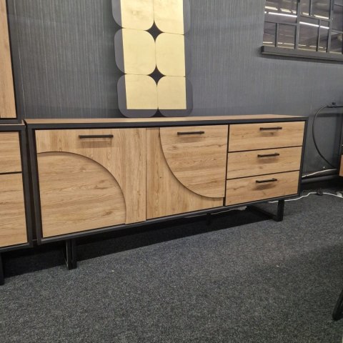 (T, defekt) Komoda H&H AVALON/ Avalox 200 cm natural LED VINTAGE OAK