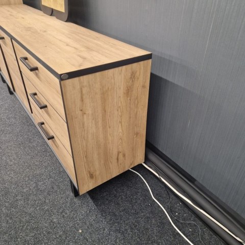 (T, defekt) Komoda H&H AVALON/ Avalox 200 cm natural LED VINTAGE OAK