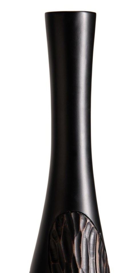 [na zamówienie] Wazon Dekoracyjny Podłogowy FAYE 107 cm, Struktura Liści, Polyresin Czarny - Coco Maison (50035-ZWA)