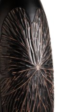 [na zamówienie] Wazon Podłogowy FAYE 75 cm, Szeroki, Struktura Liści, Polyresin Czarny - Coco Maison (50036-ZWA)
