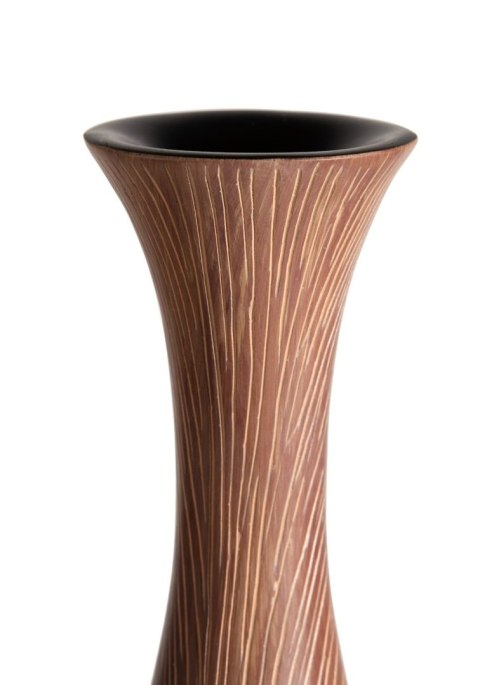 [na zamówienie] Wazon Podłogowy GIGI 83 cm, Smukły, Polyresin w Optyce Drewna - Coco Maison (50038-BRU)