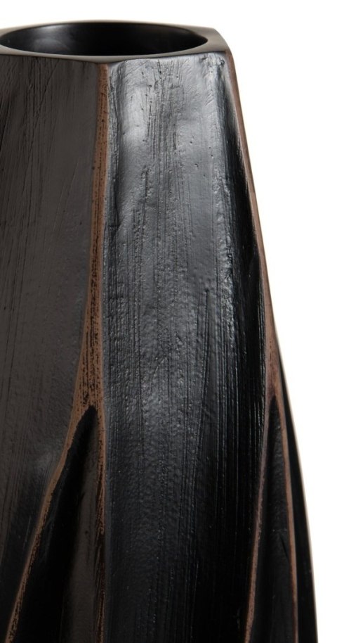 [na zamówienie] Wazon Podłogowy MERLE 63 cm, Prostokątny, Struktura Linearna, Polyresin Czarny - Coco Maison (50028-ZWA)