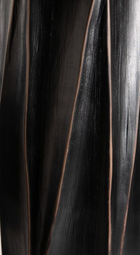 [na zamówienie] Wazon Podłogowy MERLE 81 cm, Prostokątny, Struktura Linearna, Polyresin Czarny - Coco Maison (50027-ZWA)