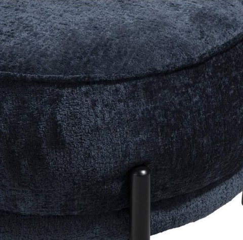 [K] Puf Ronda Niebieski - Połyskujący z Wcięciem na Fotel | Coco Maison