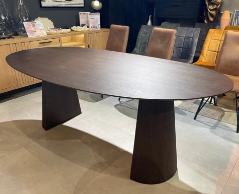 [K] Stół do jadalni TRENTON 210x105 cm, fornir dębowy, kolor Clay, organiczny kształt