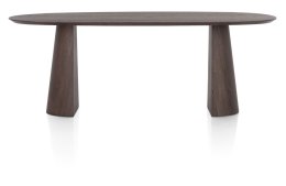 [M] Stół do jadalni TRENTON 240x110 cm, fornir dębowy, kolor Clay, organiczny kształt