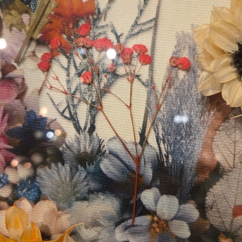 Obraz 3D Fairy Garden 50x104 cm - Suszone Kwiaty w Drewnianej Ramie | Coco Maison